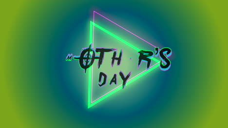 Neon-green-Mothers-Day-triangle-celebrating-with-vibrant-greens-and-blues