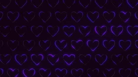 Radiant-circles-glowing-purple-hearts-on-a-black-background