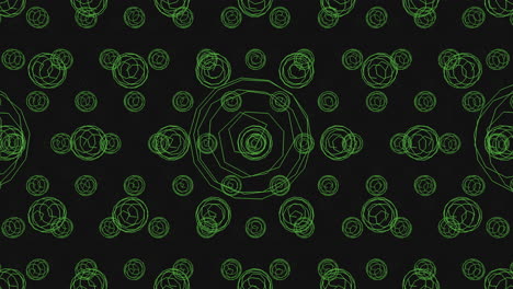 Circular-green-floating-circles-on-black-background