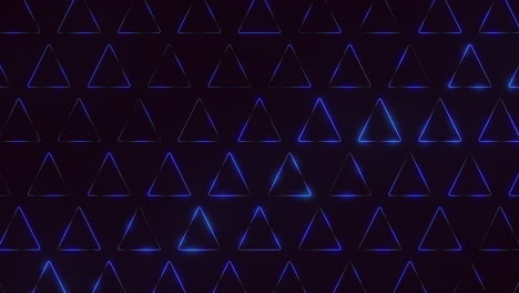 Glowing-blue-and-black-triangle-pattern-shines-on-dark-background