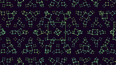 Geometrische-Gitterquadrate-In-Grün,-Blau,-Schwarz-Und-Weiß-Auf-Dunklem-Hintergrund