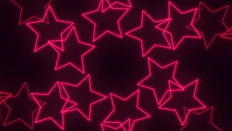 Vibrant-pink-neon-stars-shine-against-a-black-background