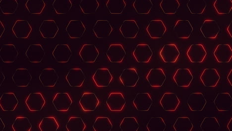 Striking-hexagonal-red-circle-pattern-on-black-background