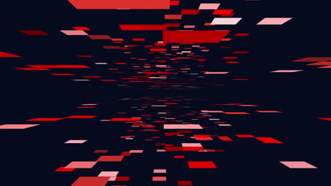 Abstract-red-square-grid-floating-on-black-background