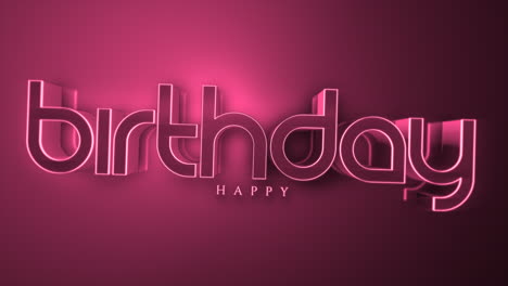 3D-Neon-Happy-Birthday-Text-In-Leuchtendem-Pink,-Eine-Helle,-Energiegeladene-Feier