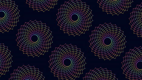 Vibrant-spiral-of-colorful-circles-on-a-dark-background