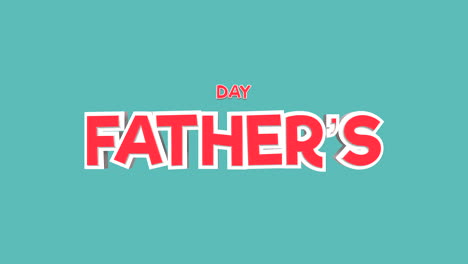 Happy-Father&#39;s-Day-Logo-Mit-Roter-Schrift-Auf-Blauem-Hintergrund