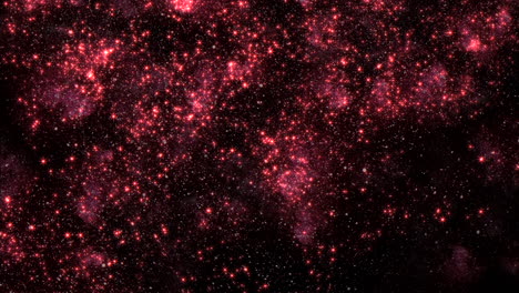 Cielo-Vibrante-Una-Danza-Celestial-De-Estrellas-Rojas-Brillantes-En-Una-Atmósfera-Oscura-Y-Dinámica