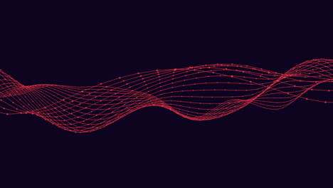 Dynamic-sound-wave-with-moving-red-line-on-dark-blue-background