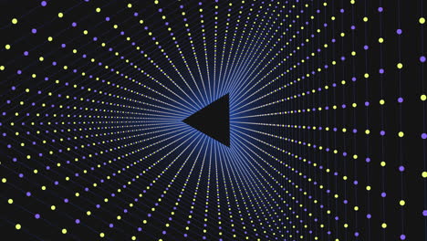 Vibrante-Triángulo-Azul-Rodeado-De-Puntos-Amarillos-Dispersos