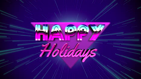 Vibrant-neon-sign-pink-and-white-Happy-Holidays-against-a-festive-purple-background