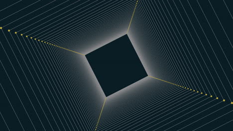 Dunkles-Quadrat-Mit-Hellgelber-Linie,-Umgeben-Vom-Kontrast-Kleinerer-Quadrate