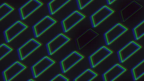 Squares-in-green-and-blue-on-black-background-form-captivating-checkered-pattern