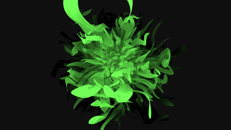 Glowing-and-twisted-captivating-neon-light-sculpture-in-green