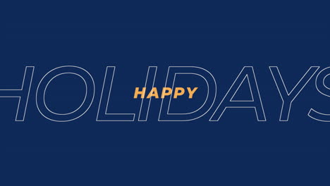 Festive-Happy-Holidays-text-in-bold-orange-and-white-against-a-blue-background