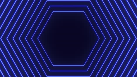 Futuristic-hexagon-shines-in-neon-blue-against-electric-background