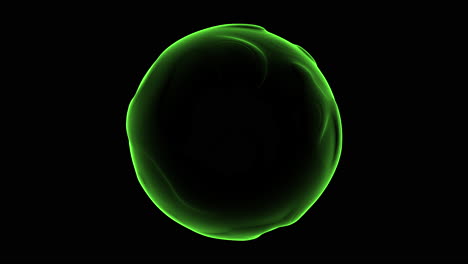 Glowing-green-sphere-shines-in-the-darkness