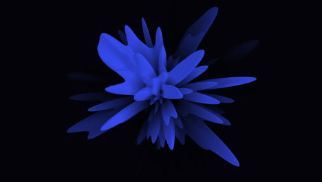 Atemberaubende-3D-Blaue-Blume-Auf-Schwarzem-Hintergrund