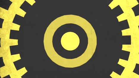 Vibrant-yellow-circle-shines-against-dark-background