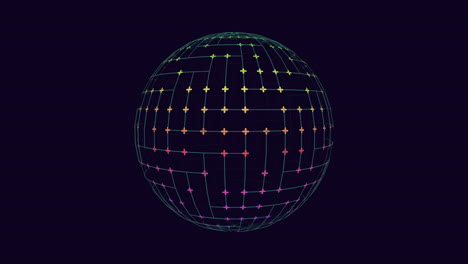 Vibrant-interconnected-sphere-against-black-background