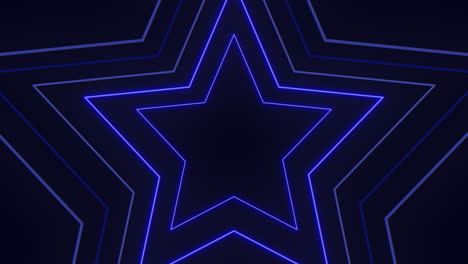 Vibrant-blue-star-with-neon-glow-on-a-dramatic-black-background