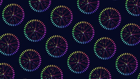 Vibrant-bicycle-wheel-mosaic-colorful-pattern-of-overlapping-wheels-creates-an-eye-catching-design