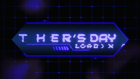 Futuristic-neon-sign-Father's-Day-loading-in-blue-and-purple-grid