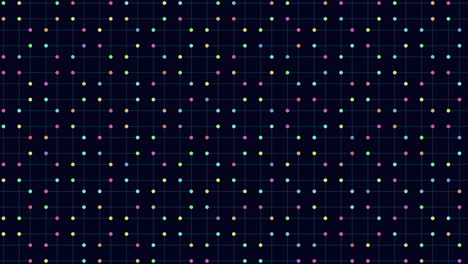 Colorful-dots-grid-pattern-on-black-background