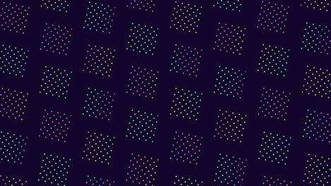 Symmetrical-geometric-pattern-of-colorful-dots-on-dark-background