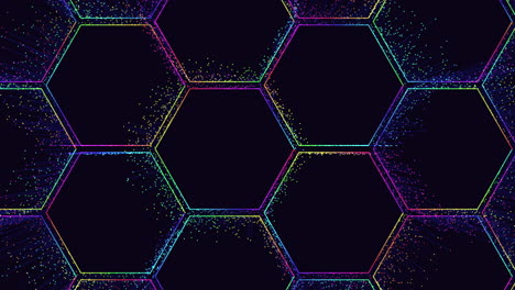 Patrón-Hexagonal-Formado-Por-Líneas-Y-Puntos-Multicolores