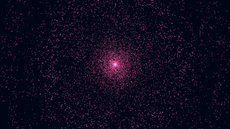 Captivating-pink-dot-surrounded-by-delicate-white-dots-on-black-background