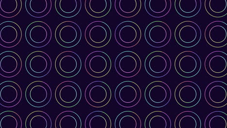 Vibrant-circular-pattern-on-dark-background-symmetrical-circles-floating-with-overlapping-colors