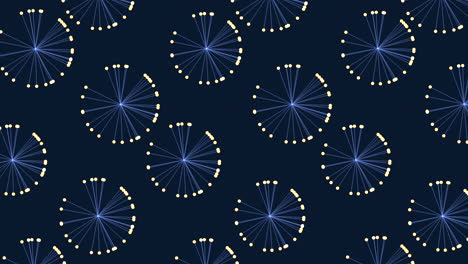 Circular-blue-circle-pattern-floating-on-dark-background