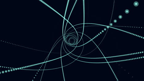 Mesmerizing-blue-spiral-with-interconnected-circles-on-black-background