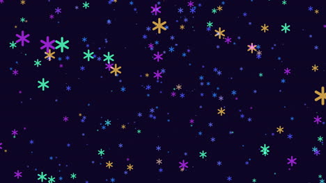 Patrón-Vibrante-De-Estrellas-De-Colores-Sobre-Fondo-Oscuro