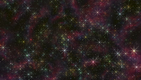 Constelación-Vibrante-Estrellas-Coloridas-Iluminan-El-Fondo-Del-Espacio-Oscuro