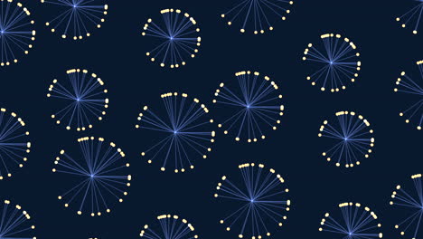 Glowing-blue-circle-pattern-on-dark-background-with-connected-lines