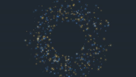 Colorful-and-dynamic-circle-of-overlapping-dots-on-dark-background