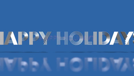 Cheerful-diagonal-pattern-orange-and-blue-Happy-Holidays-text-on-sleek,-modern-background