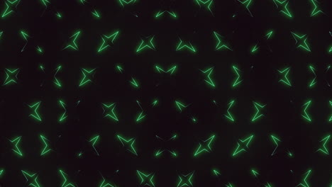 Dynamic-green-stars-pattern-on-black-background