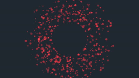 Mesmerizing-red-dot-circle-floating-in-air-on-black-background