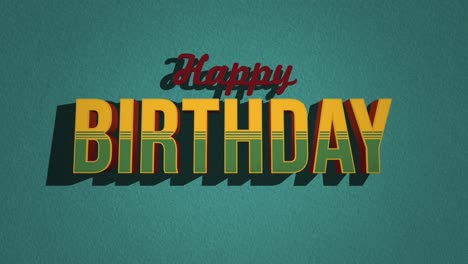 Tarjeta-De-Feliz-Cumpleaños-Estilizada-Vibrante-Con-Texto-Amarillo-Y-Verde-Sobre-Fondo-Verde-Azulado