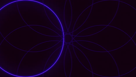 Glowing-circular-pattern-with-interconnected-circles-in-blue-light