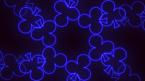 Glowing-blue-circle-pattern-forms-flower-design