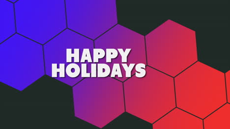 Colorful-geometric-pattern-Happy-Holidays-in-hexagonal-design