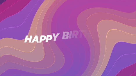 Fondo-Ondulado-Colorido-Con-Un-Divertido-Texto-De-Feliz-Cumpleaños-En-Naranja,-Morado-Y-Amarillo.