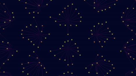 Circular-pattern-of-purple-and-blue-dots-on-dark-background