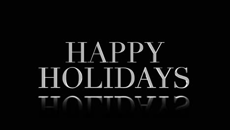 Shimmering-silver-a-modern-Happy-Holidays-text-on-black-background