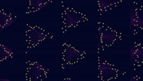 Symmetrical-purple-and-blue-dot-pattern-on-dark-background-striking-and-intricate-design-element