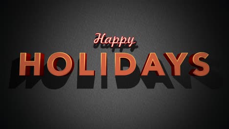 Vibrant-3d-Happy-Holidays-text-shines-against-black-background